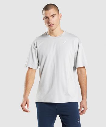 T Shirts Męskie Gymshark Essential Oversized Głęboka Szare | PL 3895HAP